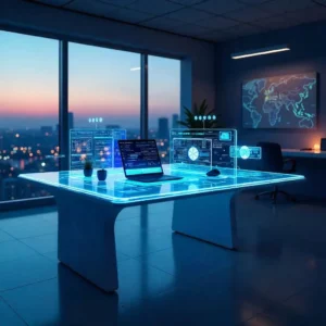 Futuristic digital depiction of a transparent design with caption ‘Reliable Digital Marketing Services in UAE